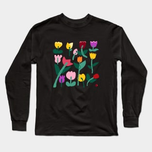 My garden full of tulip, vintage Flower patterns Long Sleeve T-Shirt